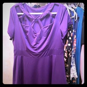 Purple cage top peplum